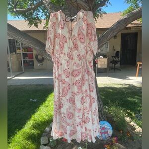 Torrid size 2 midi linen surplice dress NWT